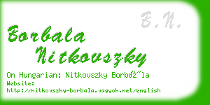 borbala nitkovszky business card